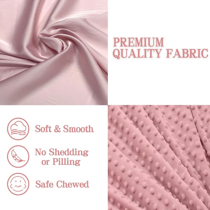MOVEPAI Loveys for Babies, Soft Baby Security Blanket Lovies for Babies, Stuffed Animals Blankie for Newborn Infant with Baby Snuggle Toy, Gilrs Gifts Pink Bunny Security Blanket 16 Inch - Image 5